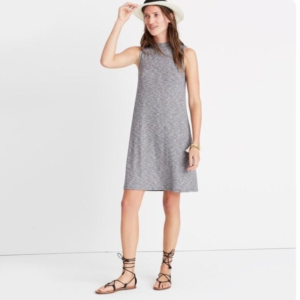 MADEWELL Marled Mockneck Swingy Tank Dress